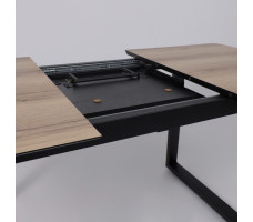 Стол AV 1208 HPL+МДФ 1200 (1600)*800 Дуб Делано натуральный/черный
