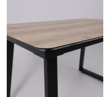 Стол AV 1208 HPL+МДФ 1200 (1600)*800 Дуб Делано натуральный/черный