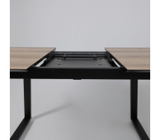 Стол AV 1208 HPL+МДФ 1200 (1600)*800 Дуб Делано натуральный/черный