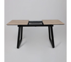 Стол AV 1208 HPL+МДФ 1200 (1600)*800 Дуб Делано натуральный/черный