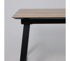 Стол AV 1208 HPL+МДФ 1200 (1600)*800 Дуб Делано натуральный/черный