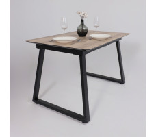 Стол AV 1208 HPL+МДФ 1200 (1600)*800 Дуб Делано натуральный/черный