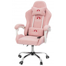 Вибромассажное кресло Calviano Nero pink plush ткань розовый