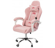 Вибромассажное кресло Calviano Nero pink plush ткань розовый