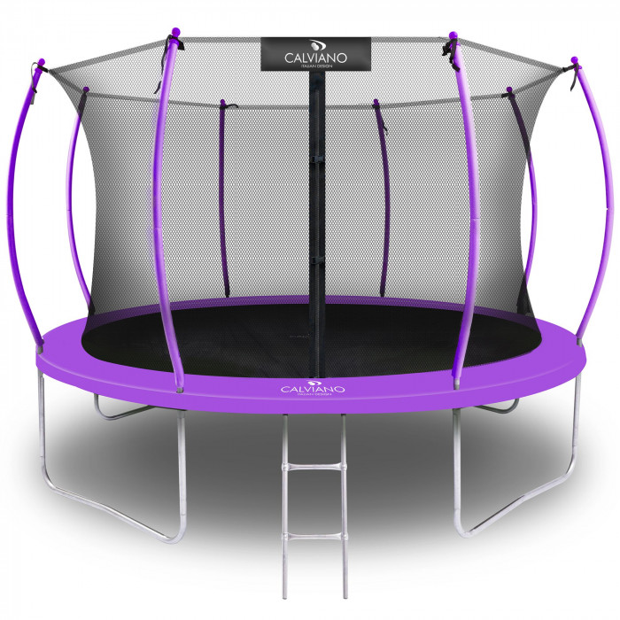 Батут с защитной сеткой Calviano 374 см - 12ft INSIDE master purple (фиолетовый)