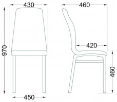 Стул AksHome LILY (Лили) экокожа черный APU-004/хром