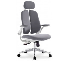 Кресло SitUp KWIN White chrome (ткань Grey/Grey)