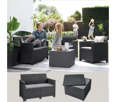 Набор садовой мебели Elodie 2 seater (диван, 2 кресла, стол) графит