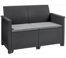 Набор садовой мебели Elodie 2 seater (диван, 2 кресла, стол) графит