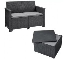 Набор садовой мебели Elodie 2 seater (диван, 2 кресла, стол) графит
