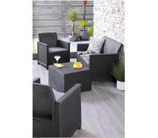 Набор садовой мебели Elodie 2 seater (диван, 2 кресла, стол) графит