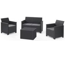 Набор садовой мебели Elodie 2 seater (диван, 2 кресла, стол) графит
