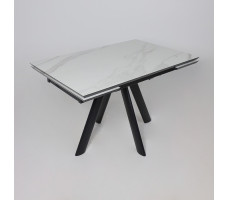Стол раздвижной JACK-120 120(30+30)*80 мрамор светлый - compact cer/черный