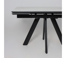 Стол раздвижной JACK-120 120(30+30)*80 мрамор светлый - compact cer/черный