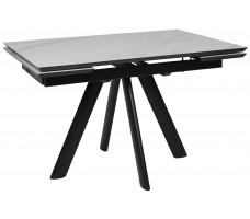 Стол раздвижной JACK-120 120(30+30)*80 мрамор светлый - compact cer/черный