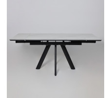 Стол раздвижной JACK-120 120(30+30)*80 мрамор светлый - compact cer/черный