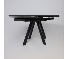 Стол раздвижной JACK-120 120(30+30)*80 мрамор светлый - compact cer/черный