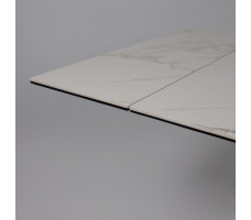 Стол МОНАКО NEW 1600(2240)*900 камень белый Greys White/черный матовый