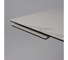 Стол МОНАКО NEW 1600(2240)*900 камень белый Greys White/черный матовый