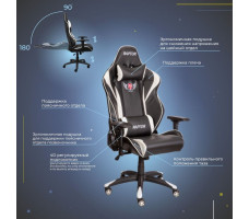 Кресло Akshome Raptor (Раптор) черный+белый
