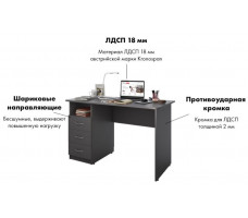 Письменный стол ДОМУС СП003 серый