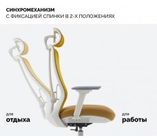 Кресло SPARX Fansil (Фансиль) White/Cyan белый/желтый