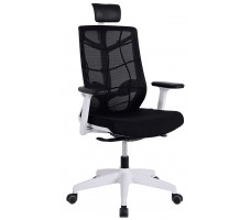 Кресло CHAIR MEISTER NATURE II SLIDER (с подголовником) черный/каркас белый