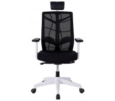 Кресло CHAIR MEISTER NATURE II SLIDER (с подголовником) черный/каркас белый