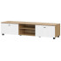 Тумба под телевизор SV-МЕБЕЛЬ (МС Милан К) дуб золотой /белый матовый (со створками и нишей)
