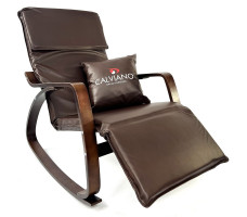 Кресло-качалка Calviano Comfort 1 экокожа коричневое