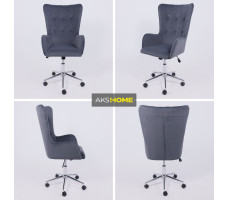 Кресло BELLA (Белла) XL Chrome Kiton 713 Graphite велюр/графит