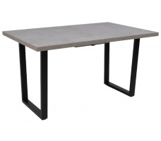 Стол FIT 140 (140-180)*85 бетон светлый/черный