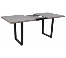 Стол FIT 140 (140-180)*85 бетон светлый/черный