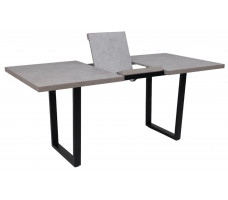 Стол FIT 140 (140-180)*85 бетон светлый/черный
