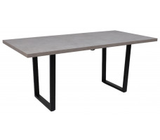 Стол FIT 140 (140-180)*85 бетон светлый/черный