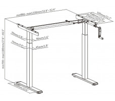 Стол с регулируемой высотой Manual Desk Compact Fr Black 138*80*1,8 см