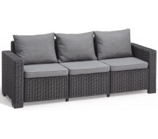 Набор садовой мебели California 3 Seater (трёхместный диван, пуф, столик) графит