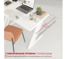 Письменный стол ДОМУС Зум  120х66 см белый/металл белый