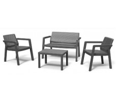 Комплект мебели Emily 2 seater (2х-местный диван, 2 кресла, столик) с подушками графит