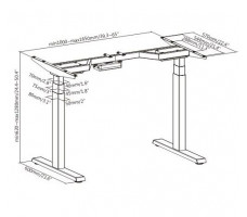 Стол с регулируемой высотой Ergo Desk Pro Black 136*80*3,6
