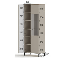 Шкаф Domenica REG1D1W 70*41*199 глиняный серый