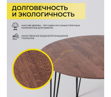 Стол обеденный Демавенд d100*74 дуб мореный/черный
