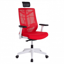 Кресло CHAIR MEISTER NATURE II SLIDER (с подголовником) красный/каркас белый