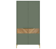 Шкаф Siena SZF2D 101,5*60*201 дымчатый зеленый/дуб вотан