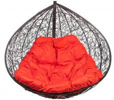 Подвесное кресло-кокон BiGarden Gemini Black (Джемини) красная подушка