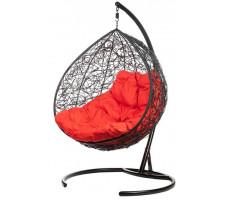 Подвесное кресло-кокон BiGarden Gemini Black (Джемини) красная подушка