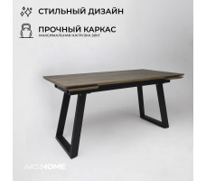 Стол обеденный Сангай 160(220)*80*80 дуб галифакс табак / черный