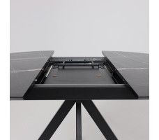 Стол AV 1107 HPL+МДФ 1000(1350)*750 черный тунис/черный