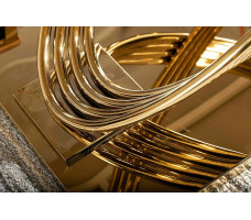 Стол обеденный Signal HERMES (Гермес) 160*90 эффект белого мрамора/золотой