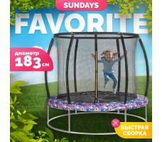 Батут Sundays Favorite Premium 6FT (смайл, с сеткой)